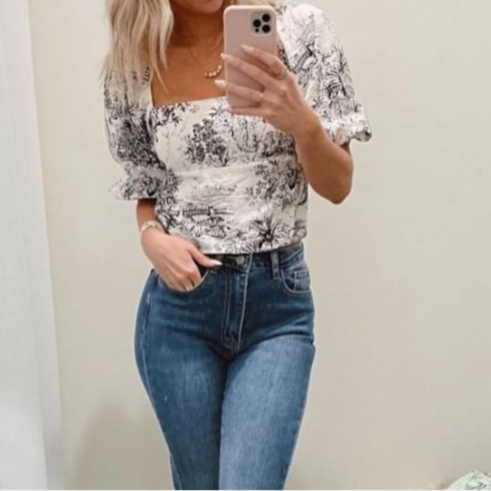Black and white blouse
